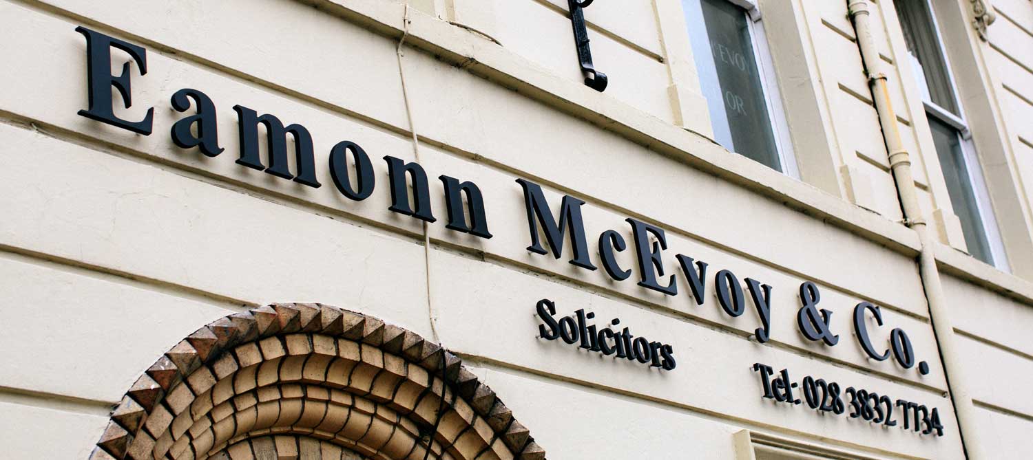 The Eamonn McEvoy & Co. Solicitors frontage on Church Place, Lurgan